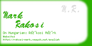 mark rakosi business card